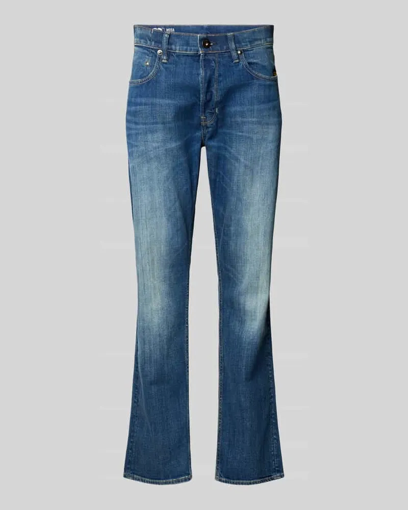 G-STAR RAW Straight Leg Jeans mit Eingrifftaschen Modell 'Mosa Dunkelblau