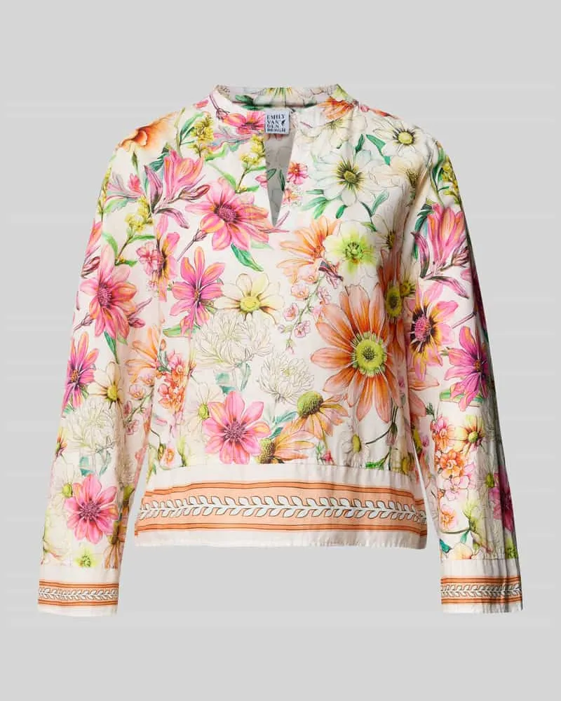 Emily van den Bergh Bluse mit Tunikakragen Weiss