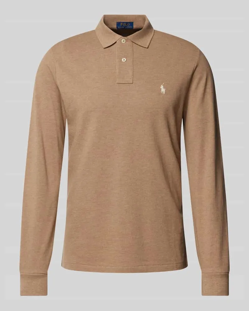 Ralph Lauren Custom Slim Fit Poloshirt mit Label-Stitching Beige