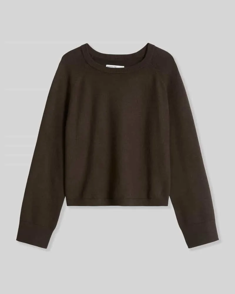 Marc O'Polo Pullover aus Baumwollmix mit Raglanärmeln Dunkelbraun