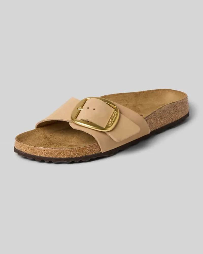 Birkenstock Slipper aus echtem Nubukleder mit Logo-Detail Beige