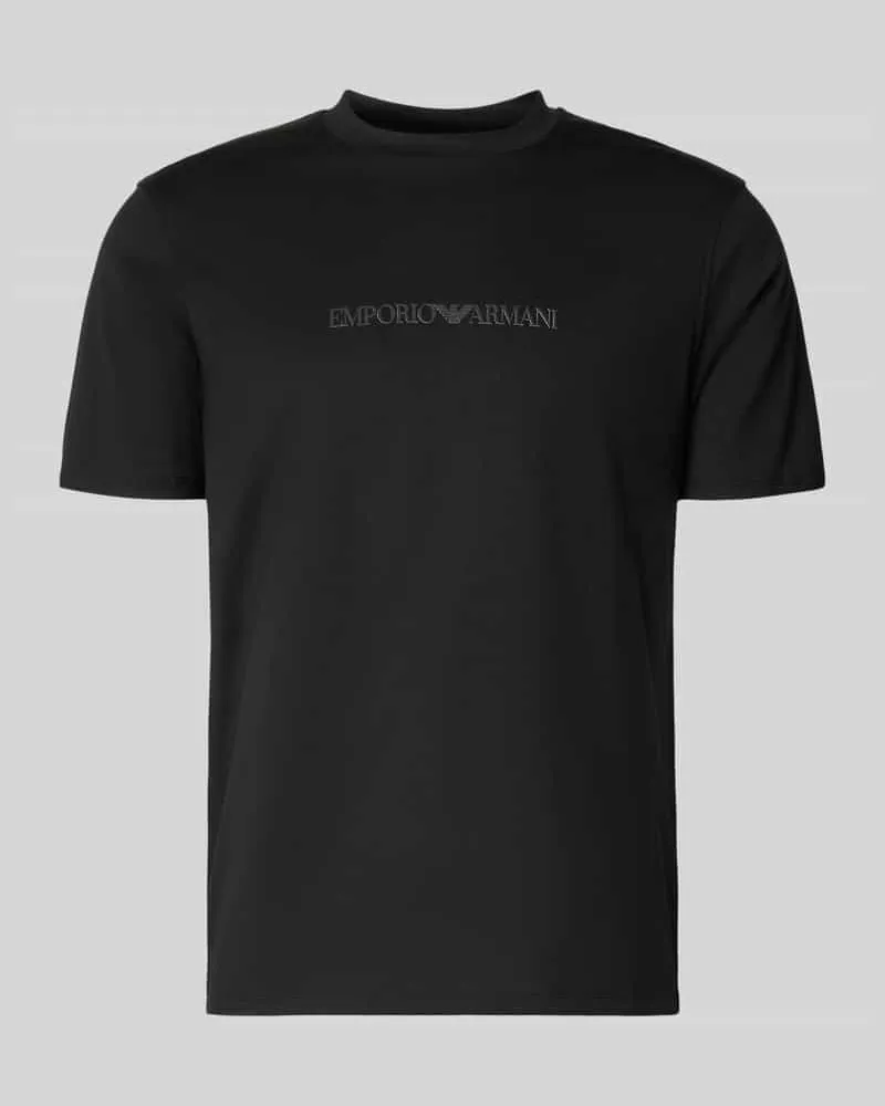 Emporio Armani Regular Fit T-Shirt mit Logo-Detail Black