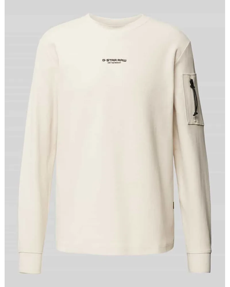 G-STAR RAW Strickpullover mit Label-Schriftzug Modell 'tweeter Offwhite