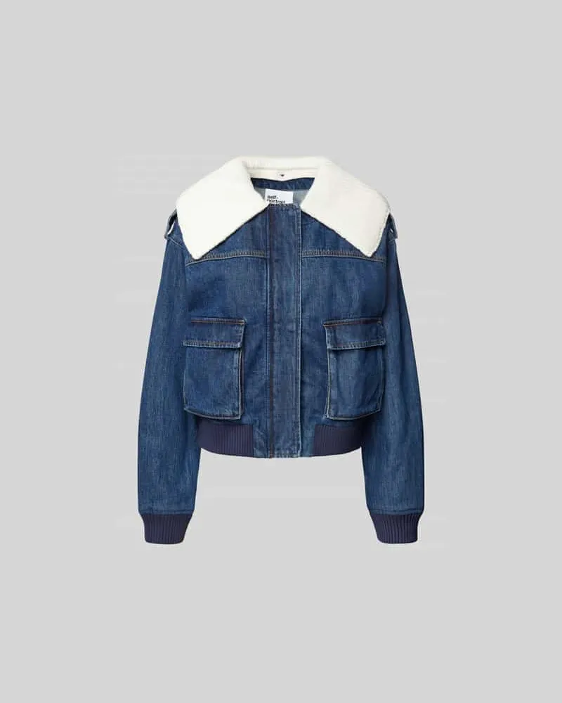 Self-Portrait Jeansjacke aus reiner Baumwolle Blau