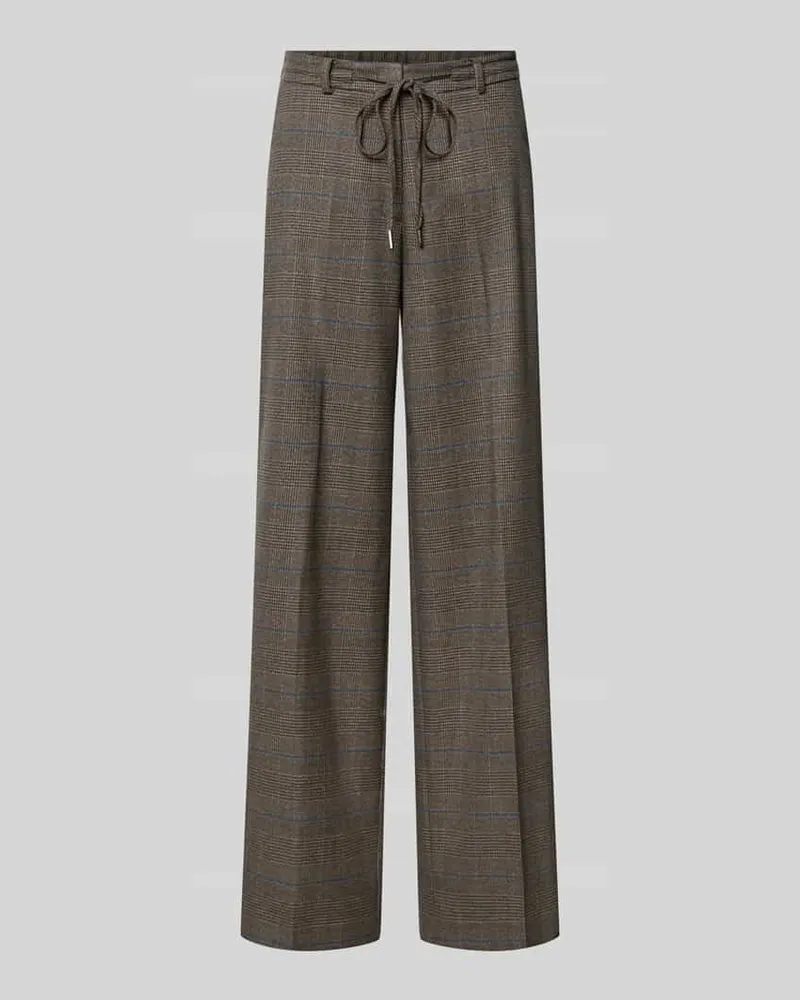 More & More Stoffhose mit Bügelfalte und Kordelzug Dunkelbraun