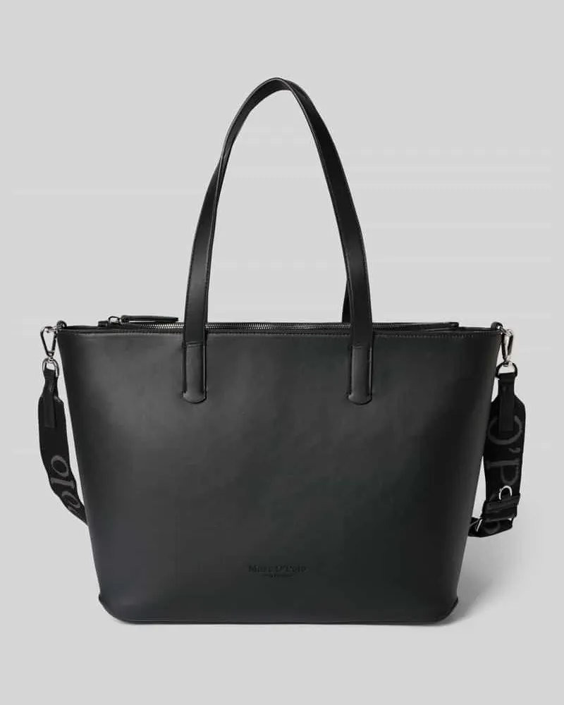 Marc O'Polo Shopper in Lederoptik mit zwei Tragevarianten Black