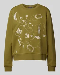 Scotch&Soda Sweatshirt mit Motiv-Stitching Oliv