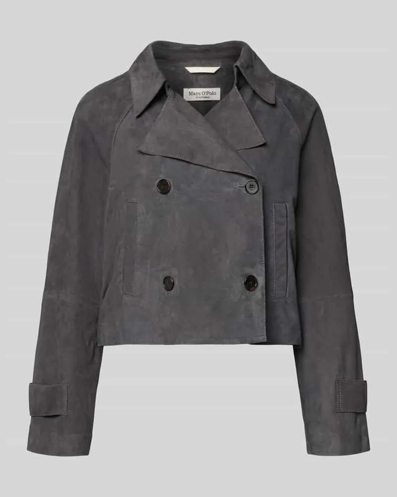 Marc O'Polo Regular Fit Trenchcoat aus echtem Ziegenleder Anthrazit
