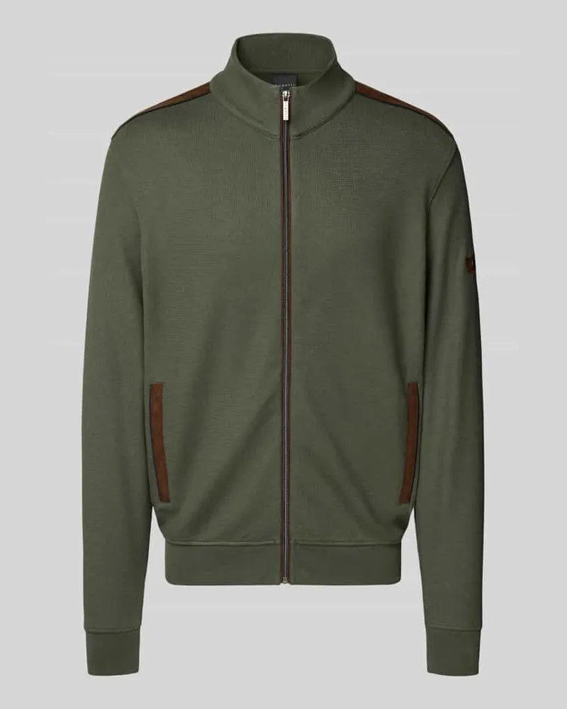 Bugatti Sweatjacke mit Stehkragen Modell 'Selanik Khaki