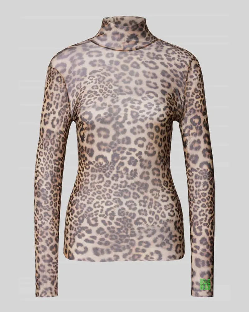 Marc Cain Longsleeve mit Stehkragen Mittelbraun