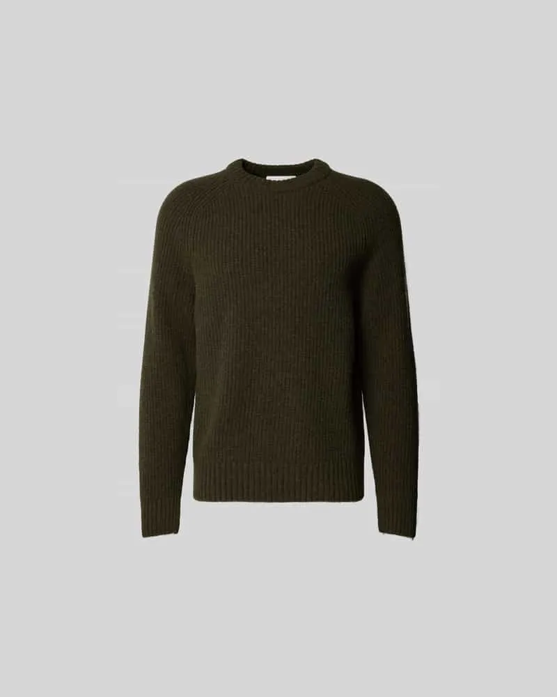 Closed Wollpullover in Strick-Optik Dunkelbraun