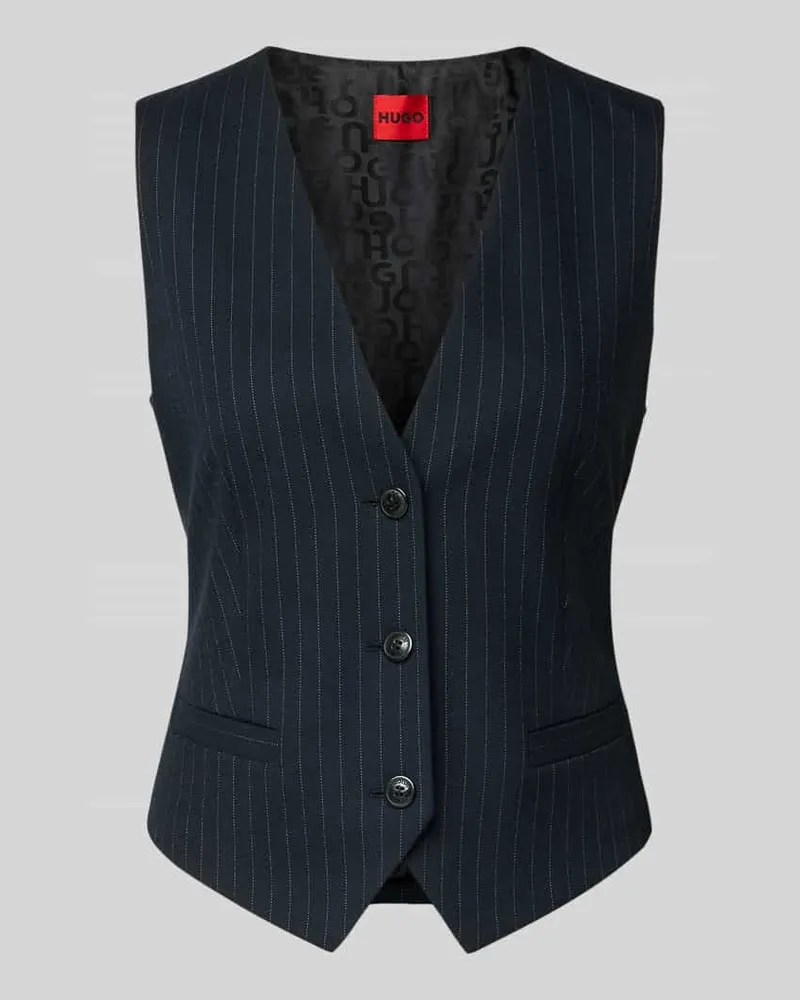 HUGO BOSS Weste mit V-Ausschnitt Modell 'Aumara Marine