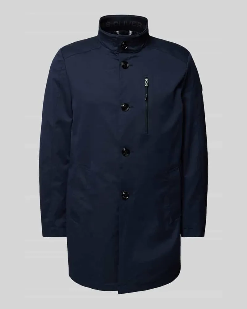 S.Oliver Slim Fit Trenchcoat mit Stehkragen Marine