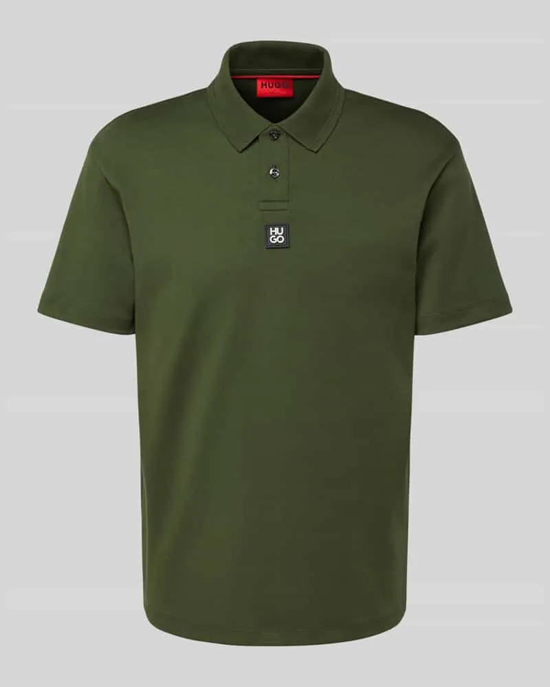 HUGO BOSS Regular Fit Poloshirt mit Label-Badge Modell 'Deabono Dunkelgruen