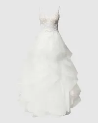 LUXUAR Brautkleid mit Details aus Spitze Offwhite