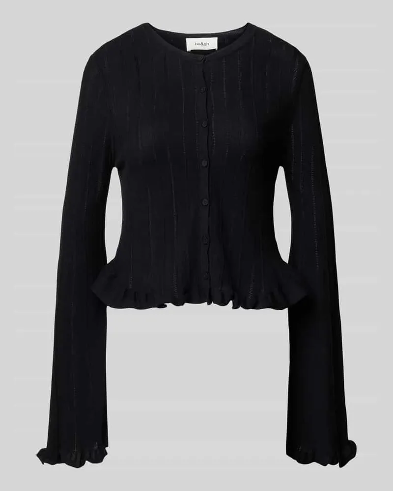 ba&sh Slim Fit Strickjacke mit Lochmuster Modell 'Vitis Black