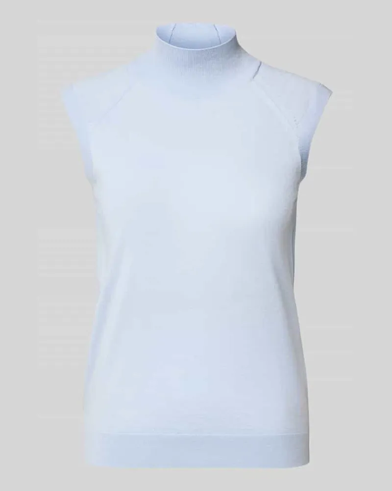 HUGO BOSS Pullunder aus Wolle mit Mock Neck Hellblau