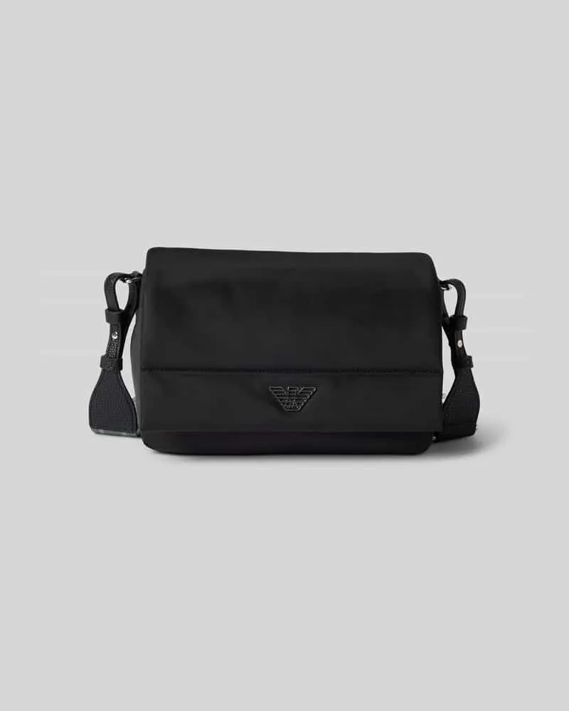 Emporio Armani Handtasche mit Label-Applikation und Schulterriemen Black