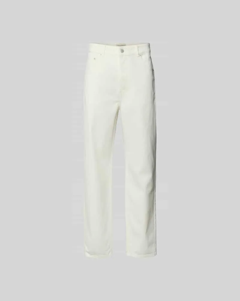 Officine Generale Regular Fit Jeans mit Knopfverschluss Weiss