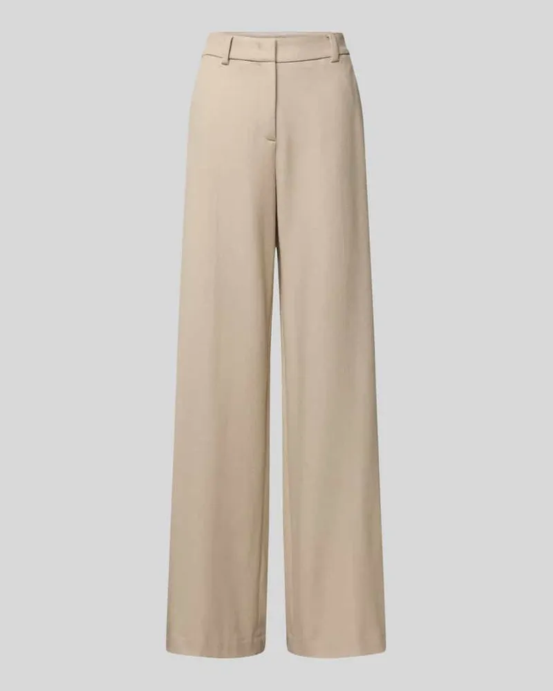 Luisa Cerano Hose aus Woll-Mix mit weitem Bein Beige