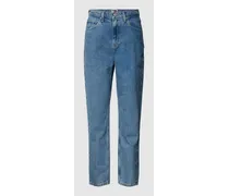 Ultra High Tapered Mom Fit Jeans mit Label-Stitching