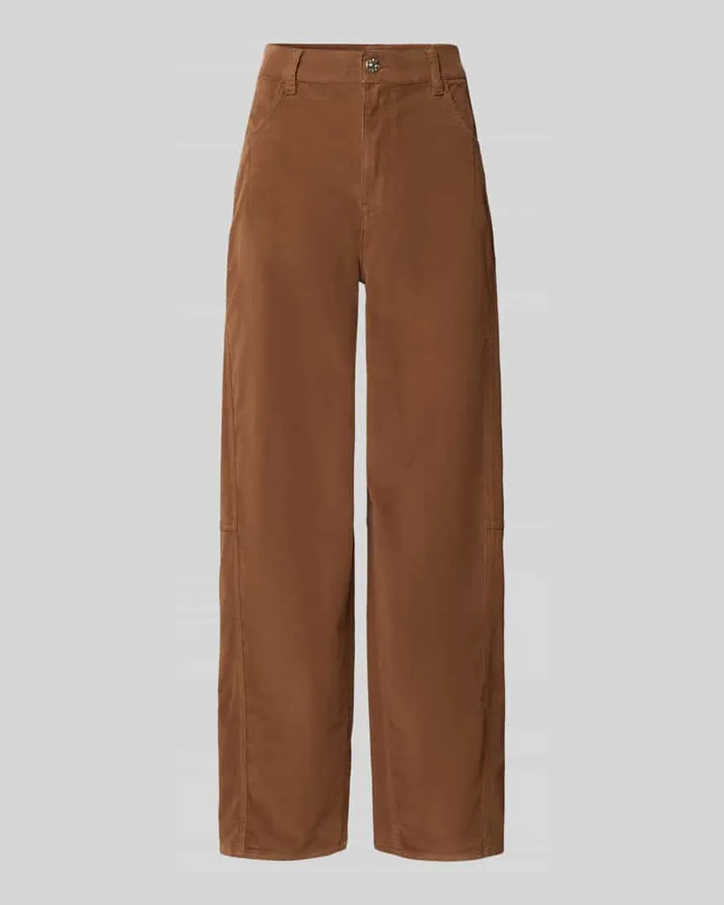 Oui  Wide Fit Hose aus Baumwoll-Mix Mittelbraun