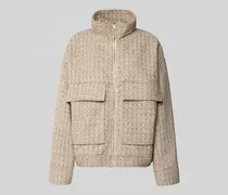 Jacke mit Stehkragen und Pattentaschen