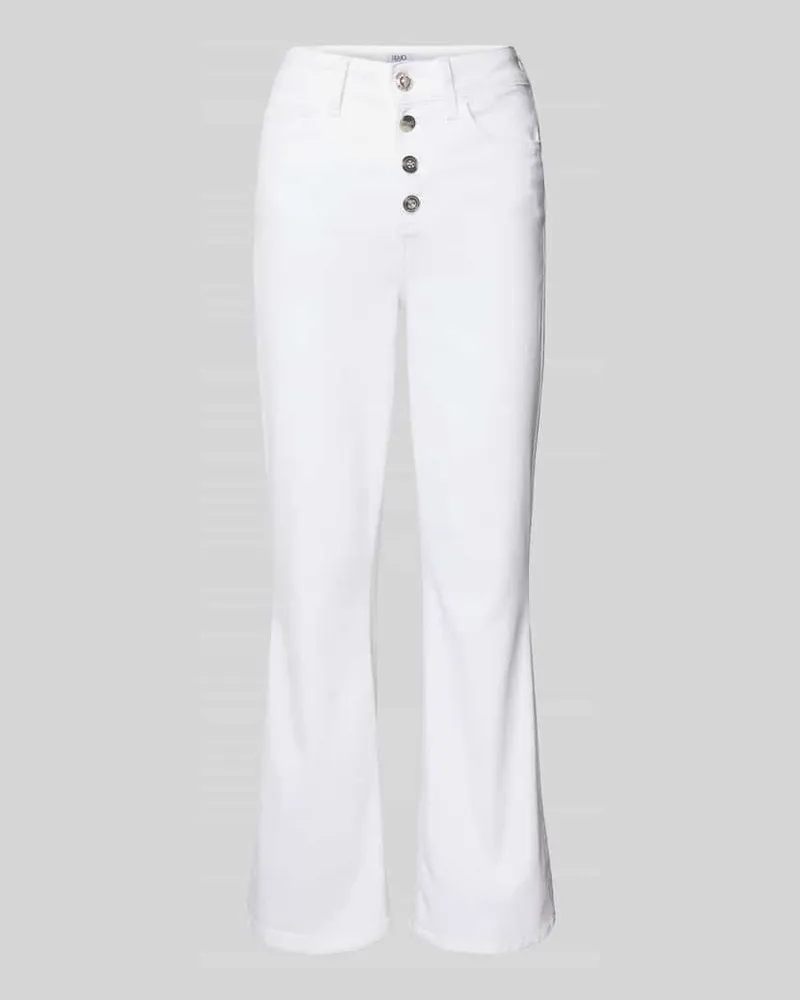 Liu Jo Flared Jeans mit Knopfleiste Modell 'PRINCESS Weiss