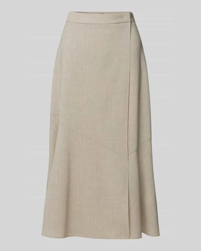 HUGO BOSS Ausgestellter Midi-Rock aus reiner Schurwolle Modell 'VULERAN Beige