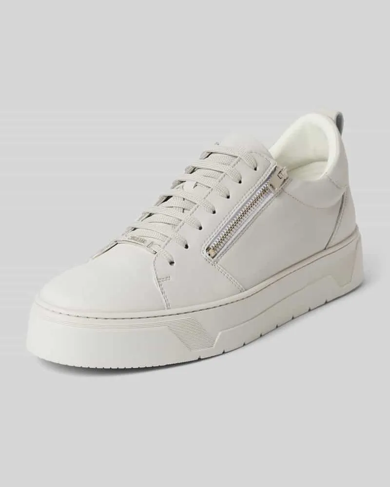 Antony Morato Sneaker aus Leder mit Zierreißverschluss Offwhite