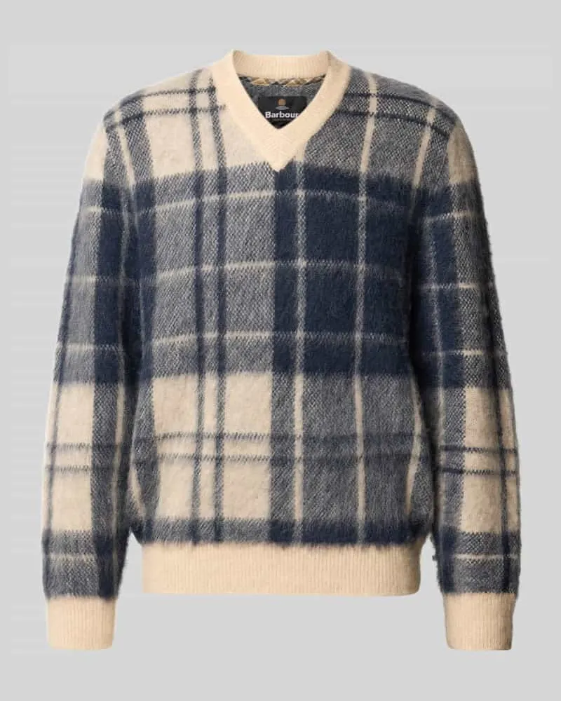 Barbour Pullover aus Wolle mit V-Ausschnitt Silber