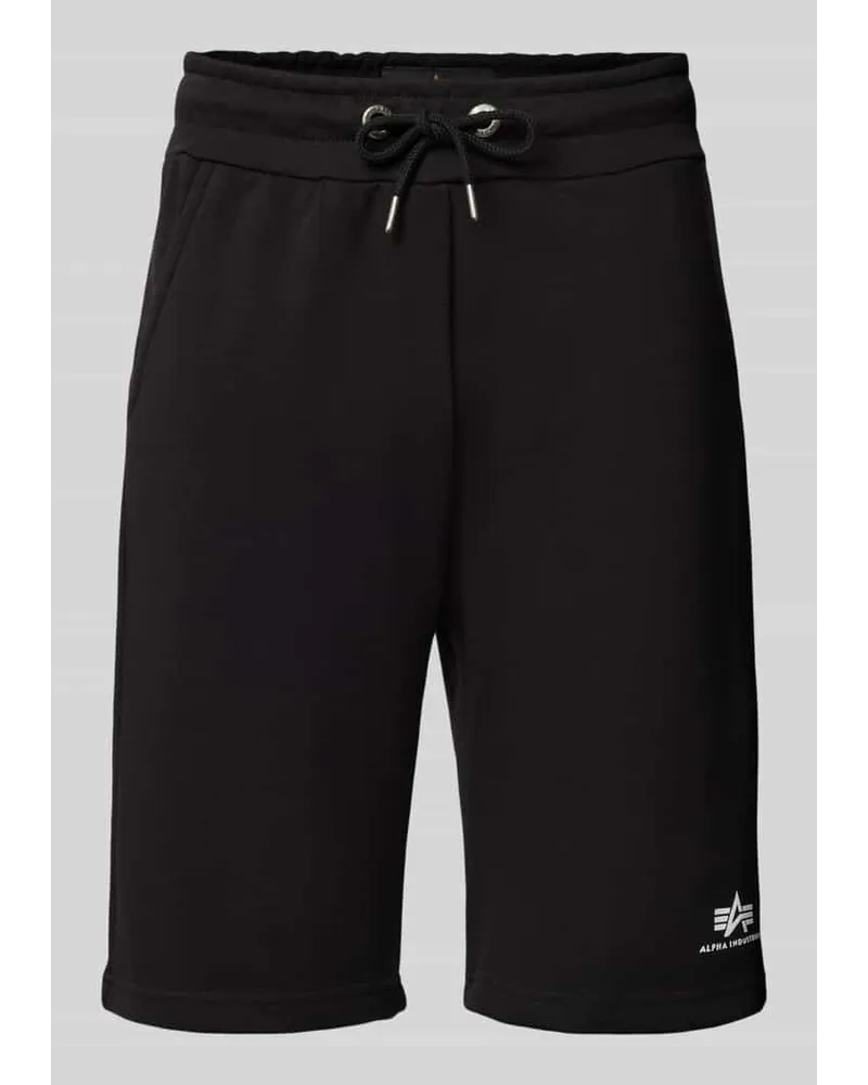 Alpha Industries Regular Fit Sweatshorts mit Label-Print Black