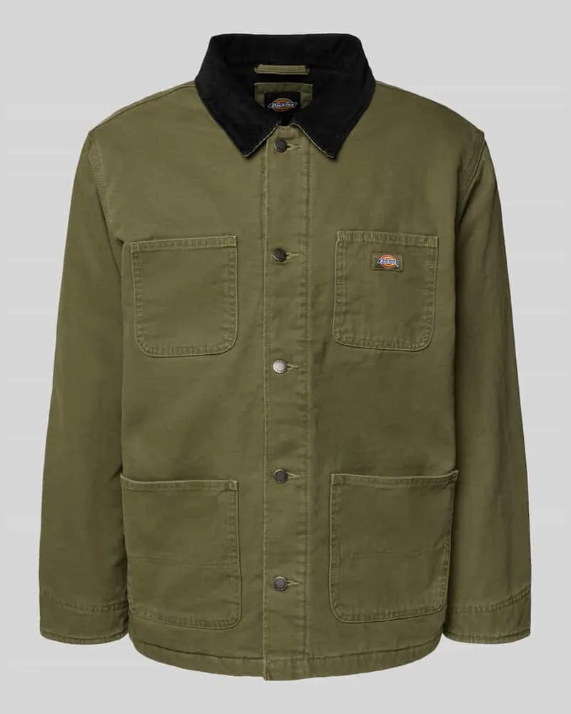Dickies Jacke mit Umlegekragen und Brusttaschen Oliv