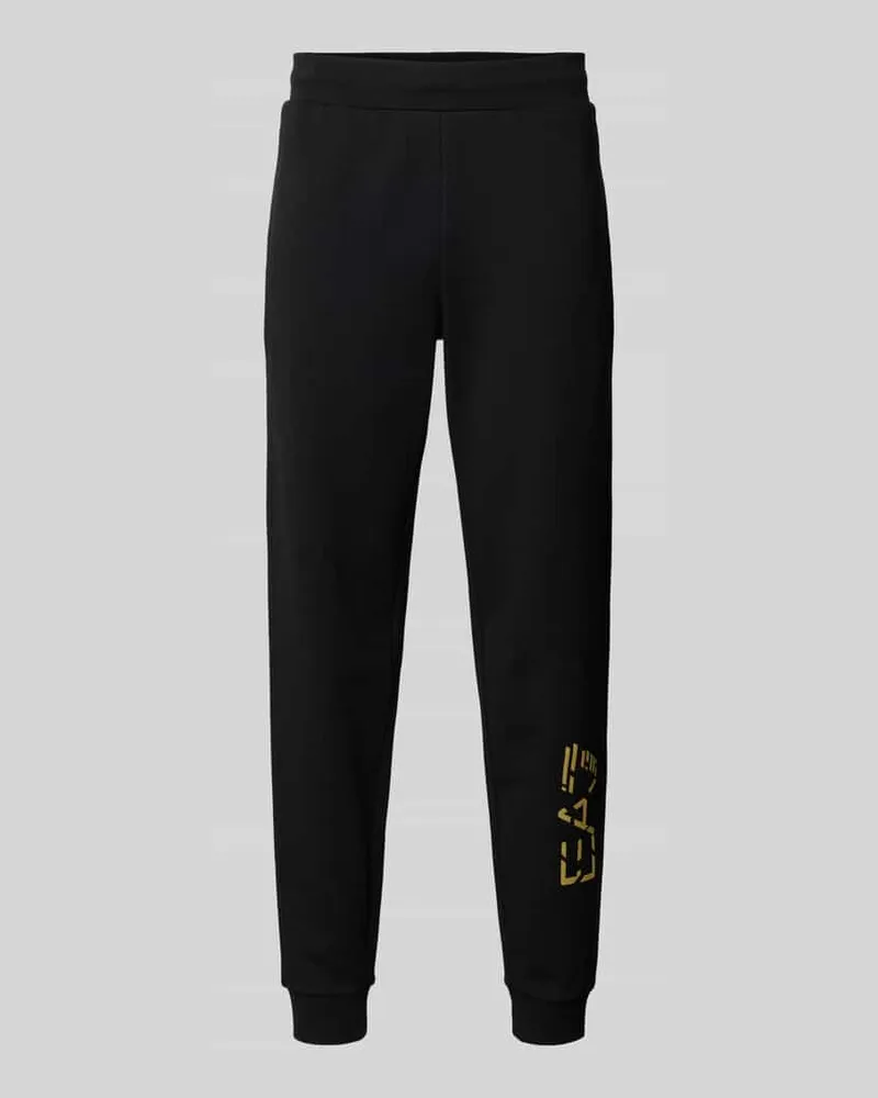 EA7 Sweatpants mit elastischem Bund und Label-Print Black