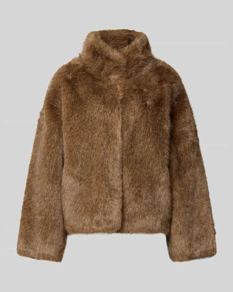 Juvia Kunstfelljacke mit Stehkragen Offwhite