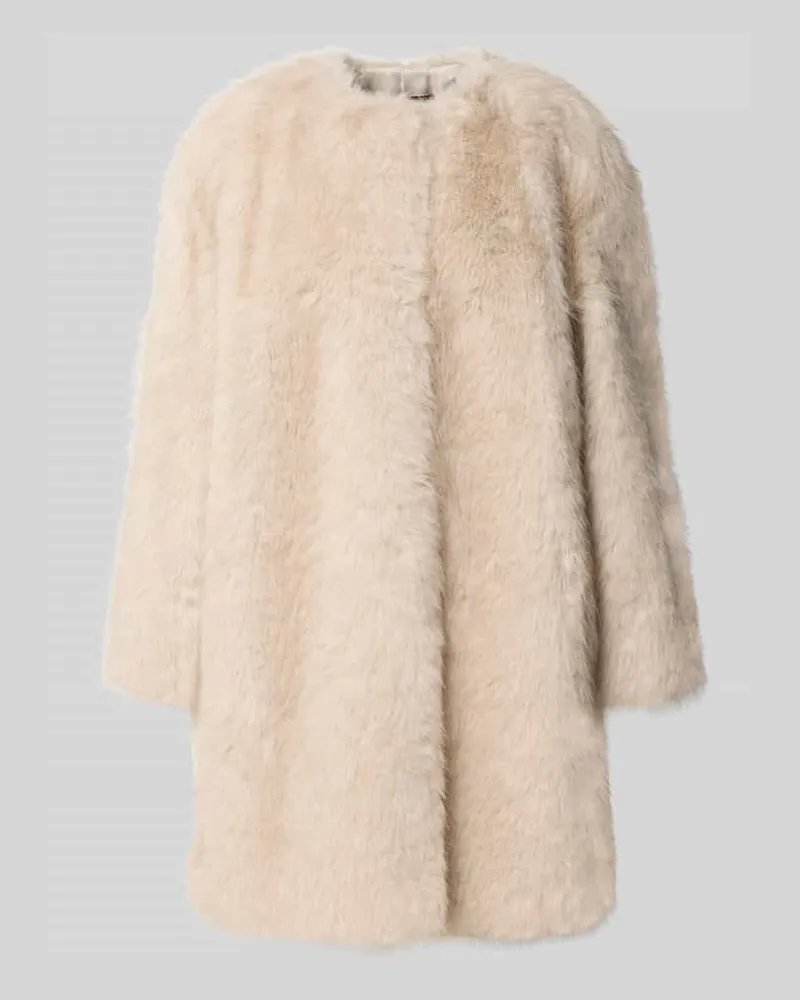 Max Mara Regular Fit Webpelzmantel mit Viskose-Anteil Modell 'EROS Beige