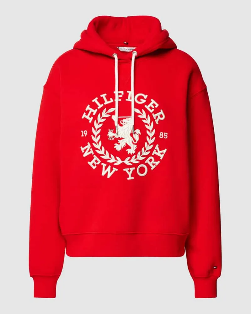 Tommy Hilfiger Hoodie mit Label-Motiv-Print Rot