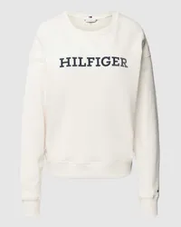 Tommy Hilfiger Sweatshirt aus Baumwolle mit Label-Detail Offwhite