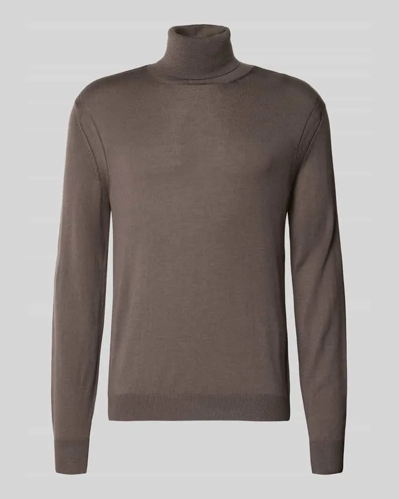 Armani Exchange Rollkragenpullover mit elastischen Abschlüssen Mittelgrau