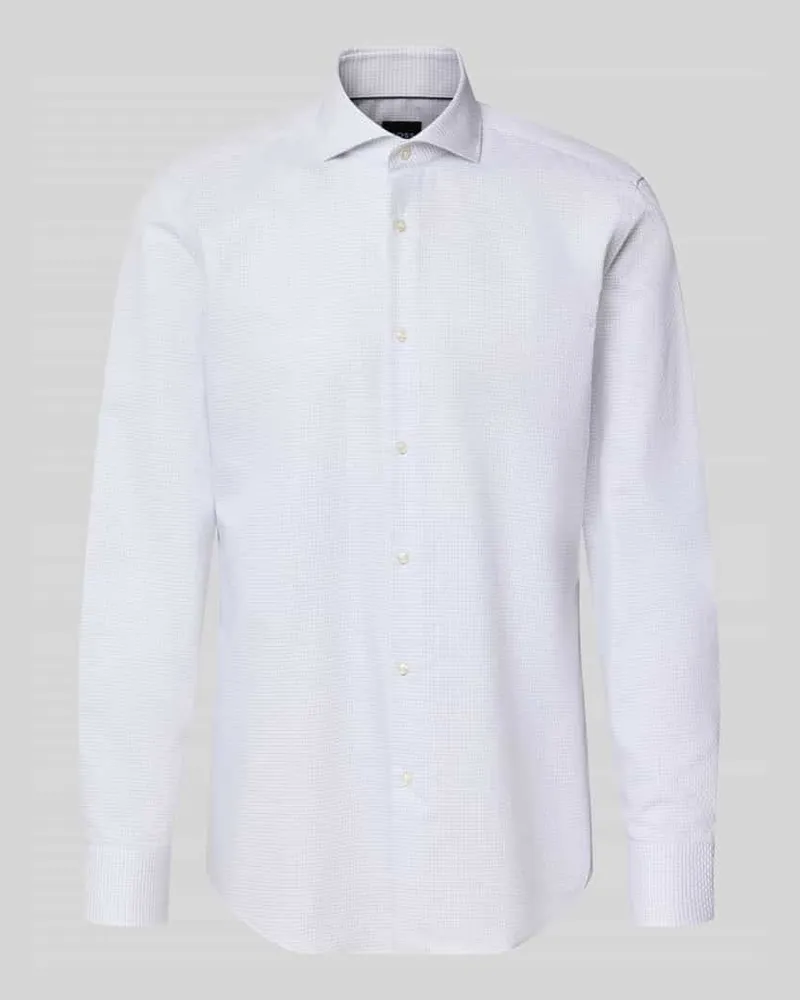 HUGO BOSS Slim Fit Businesshemd aus reiner Baumwolle Modell 'HANK Weiss
