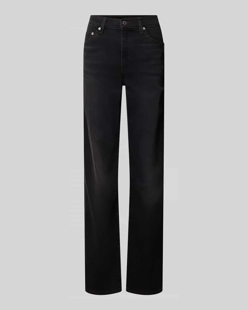 Levi's Straight Fit Jeans aus Baumwoll-Mix Modell 'Carrie Black