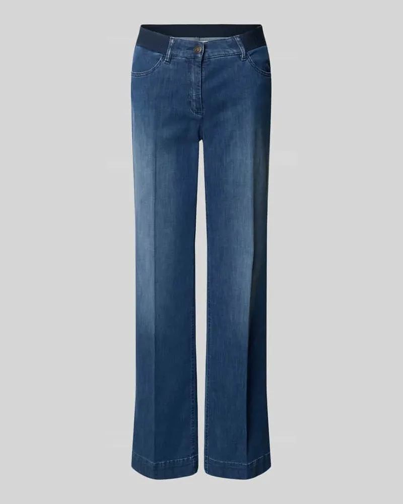 TONI Damen Wide Leg Jeans mit Eingrifftaschen Modell 'Jenny Hellblau