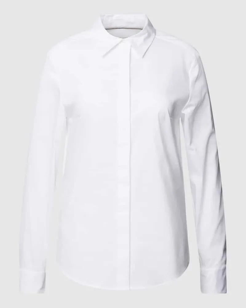 HUGO BOSS Hemdbluse mit Umlegekragen Modell 'Beamara Weiss