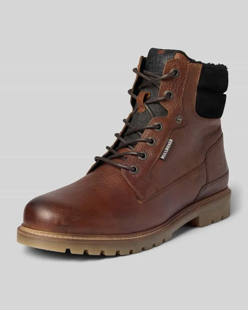 Bullboxer Chelsea Boots aus Rindsleder mit Profilsohle Cognac
