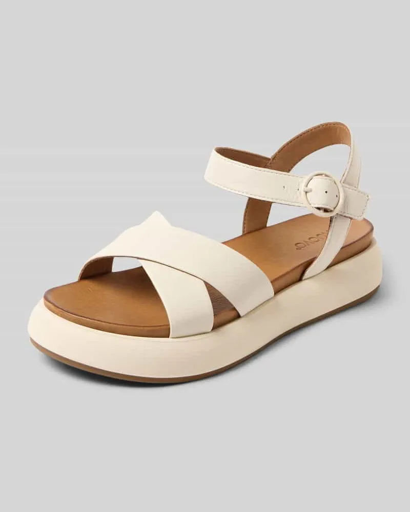Inuovo Sandalette aus Leder mit Plateausohle Offwhite