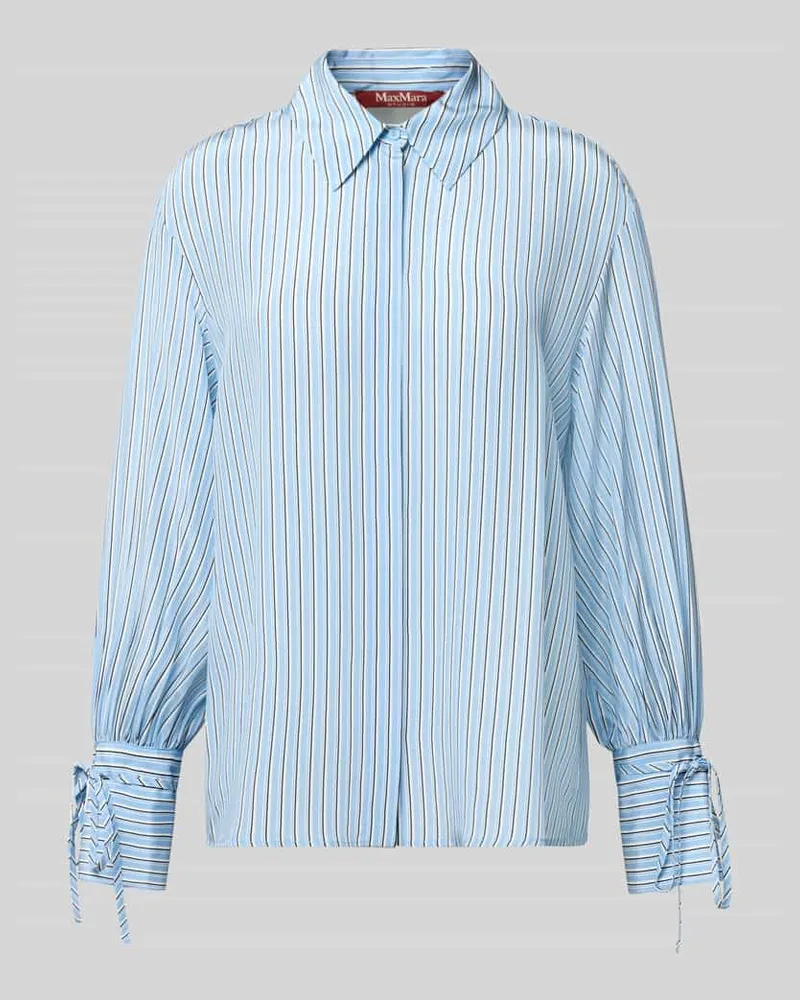 Max Mara Regular Fit Hemdbluse aus reiner Seide Hellblau