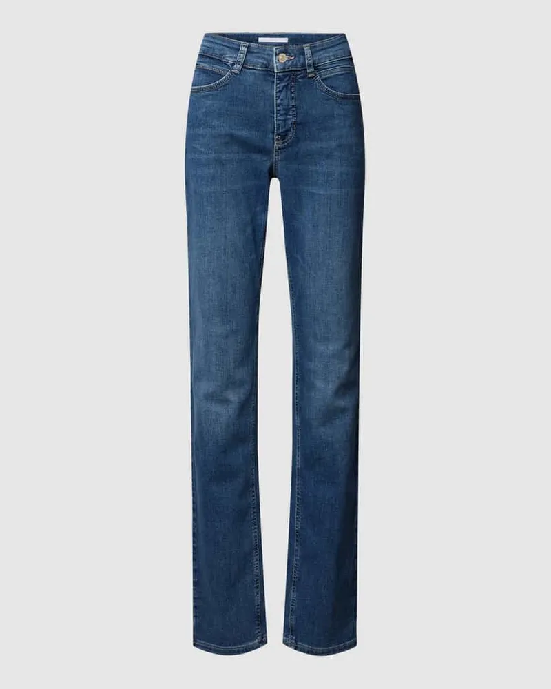 MAC Jeans Straight Fit Jeans mit 5-Pocket-Design Modell 'ANGELA Blau
