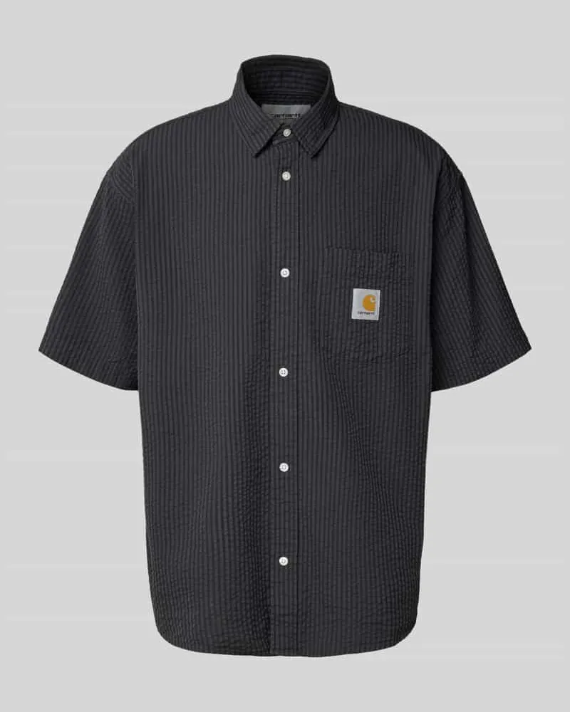 Carhartt WIP Freizeithemd mit Strukturmuster Black