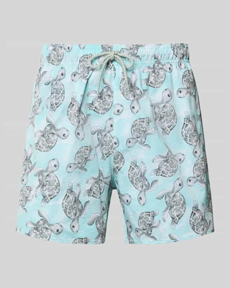 Emporio Armani Badehose im Allover-Look Tuerkis