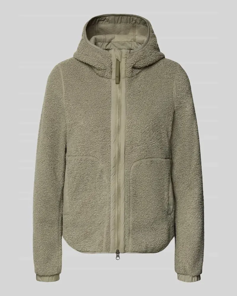 Camel Active Regular Fit Jacke mit Kunstfellbesatz Khaki